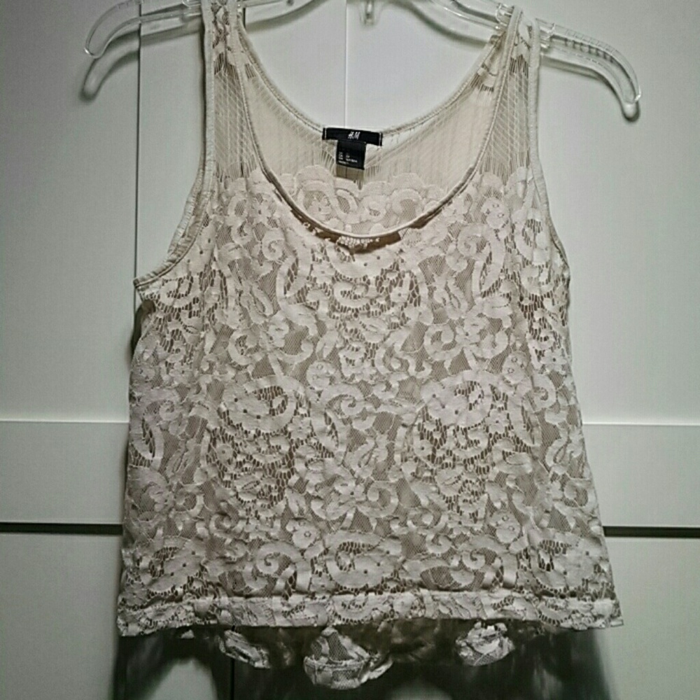 H&M Sheer Lace Crop Top
